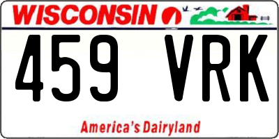 WI license plate 459VRK