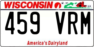 WI license plate 459VRM
