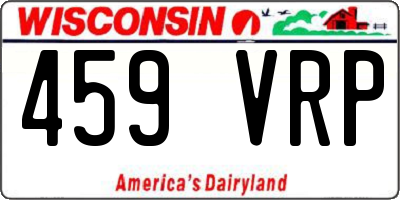 WI license plate 459VRP