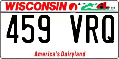 WI license plate 459VRQ