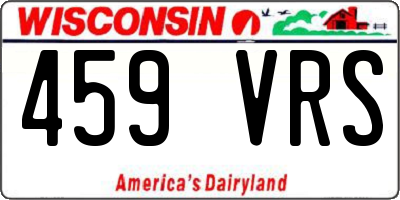 WI license plate 459VRS