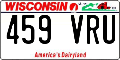 WI license plate 459VRU