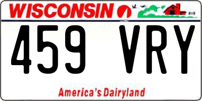 WI license plate 459VRY