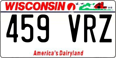 WI license plate 459VRZ