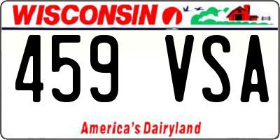 WI license plate 459VSA