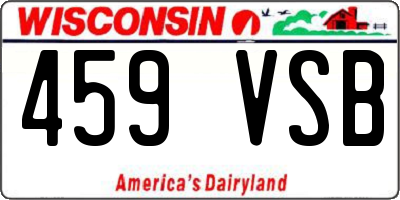 WI license plate 459VSB