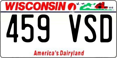 WI license plate 459VSD
