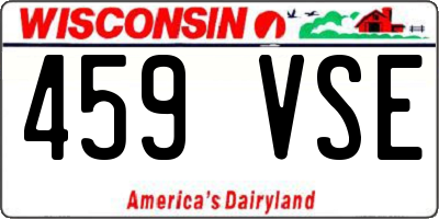WI license plate 459VSE