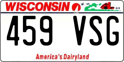 WI license plate 459VSG