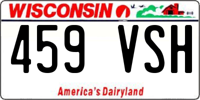 WI license plate 459VSH