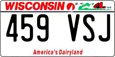 WI license plate 459VSJ