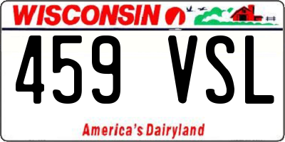 WI license plate 459VSL