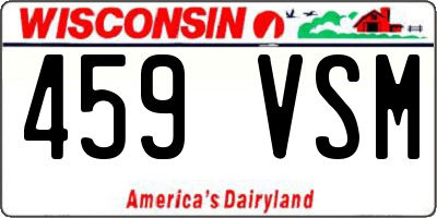 WI license plate 459VSM