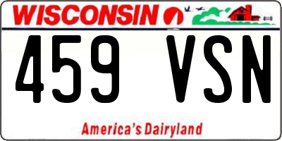 WI license plate 459VSN