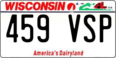 WI license plate 459VSP