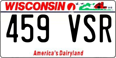 WI license plate 459VSR