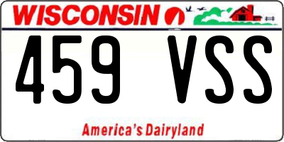WI license plate 459VSS