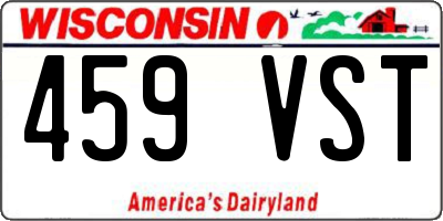 WI license plate 459VST