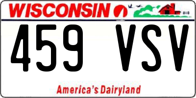 WI license plate 459VSV