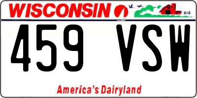 WI license plate 459VSW
