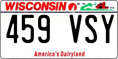 WI license plate 459VSY