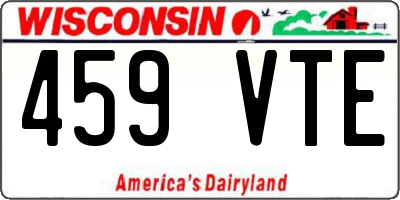 WI license plate 459VTE