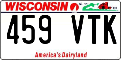 WI license plate 459VTK