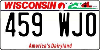 WI license plate 459WJO