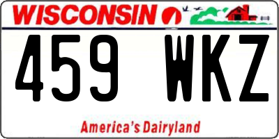 WI license plate 459WKZ