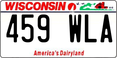 WI license plate 459WLA