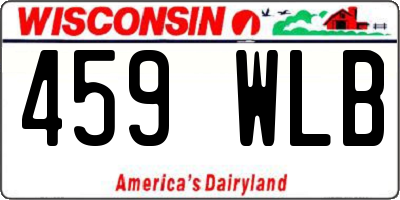 WI license plate 459WLB