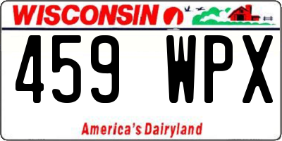 WI license plate 459WPX