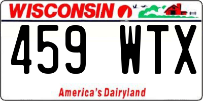 WI license plate 459WTX