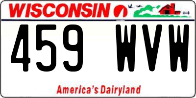 WI license plate 459WVW