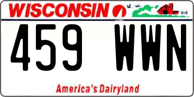 WI license plate 459WWN