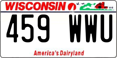 WI license plate 459WWU