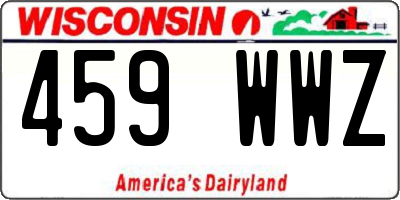 WI license plate 459WWZ