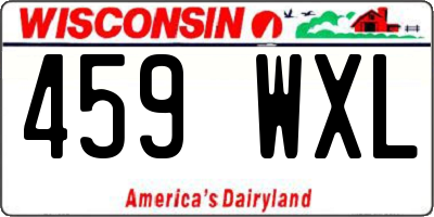 WI license plate 459WXL