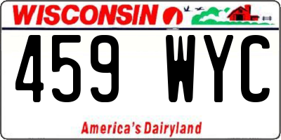 WI license plate 459WYC