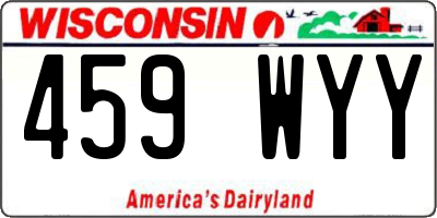 WI license plate 459WYY