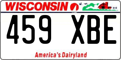 WI license plate 459XBE