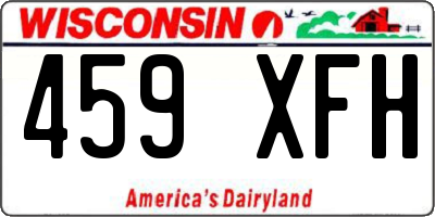 WI license plate 459XFH