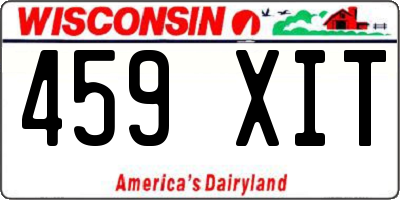 WI license plate 459XIT