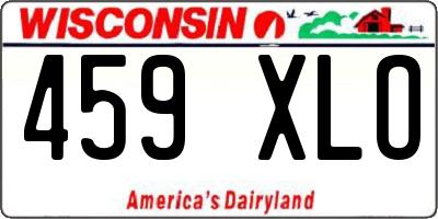 WI license plate 459XLO