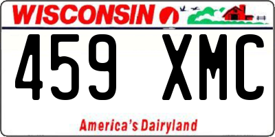 WI license plate 459XMC