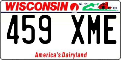 WI license plate 459XME
