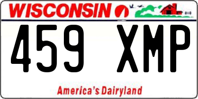 WI license plate 459XMP
