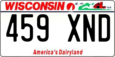 WI license plate 459XND
