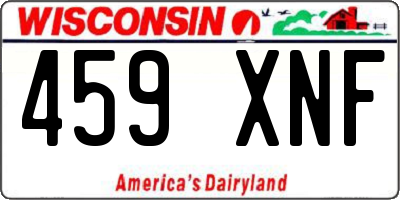 WI license plate 459XNF