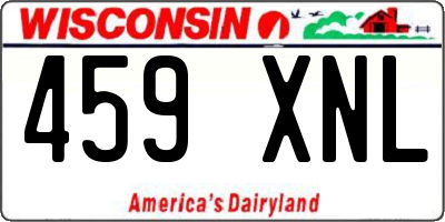 WI license plate 459XNL